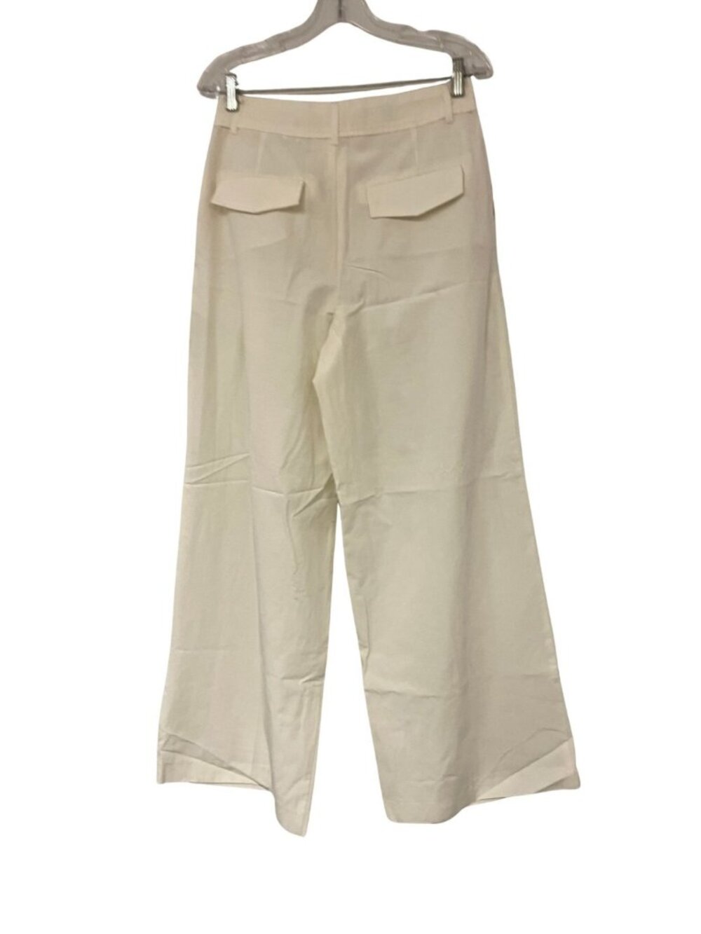 Zara Womens Trousers Pants wide S Oyster White High-Waisted Pleated 6929/505 NWT - Picture 5 of 13